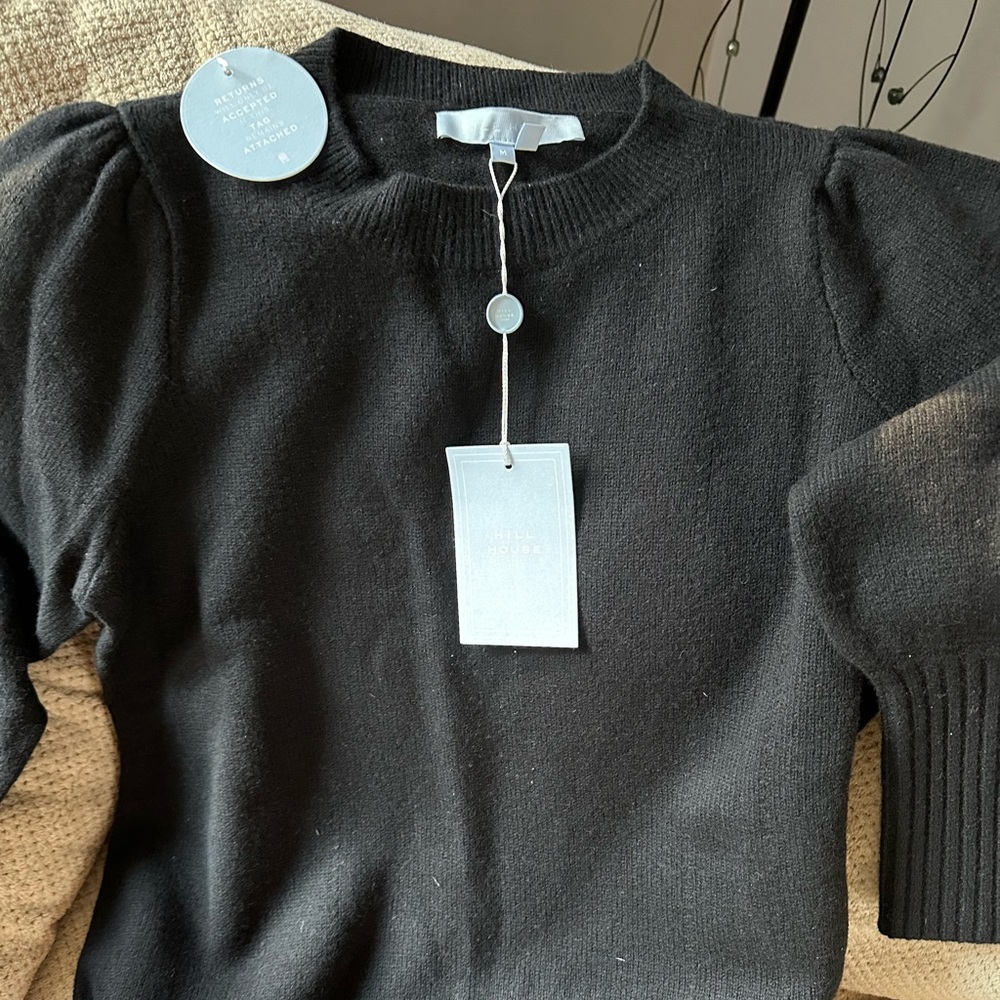 Hill House black wool sweater NWT